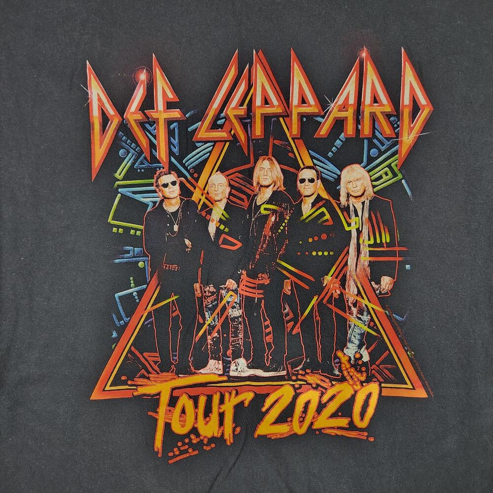 Def Leppard Shirt Mens Large Black Tour 2020 Band Graphic Logo Rock Concert Tee